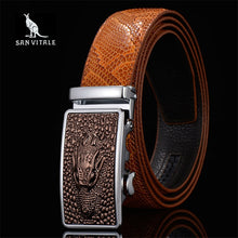 Load image into Gallery viewer, Luxury San Vitale Genuine Leather Belt - Snake Skin Lines