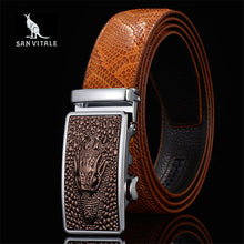 Load image into Gallery viewer, Luxury San Vitale Genuine Leather Belt - Snake Skin Lines